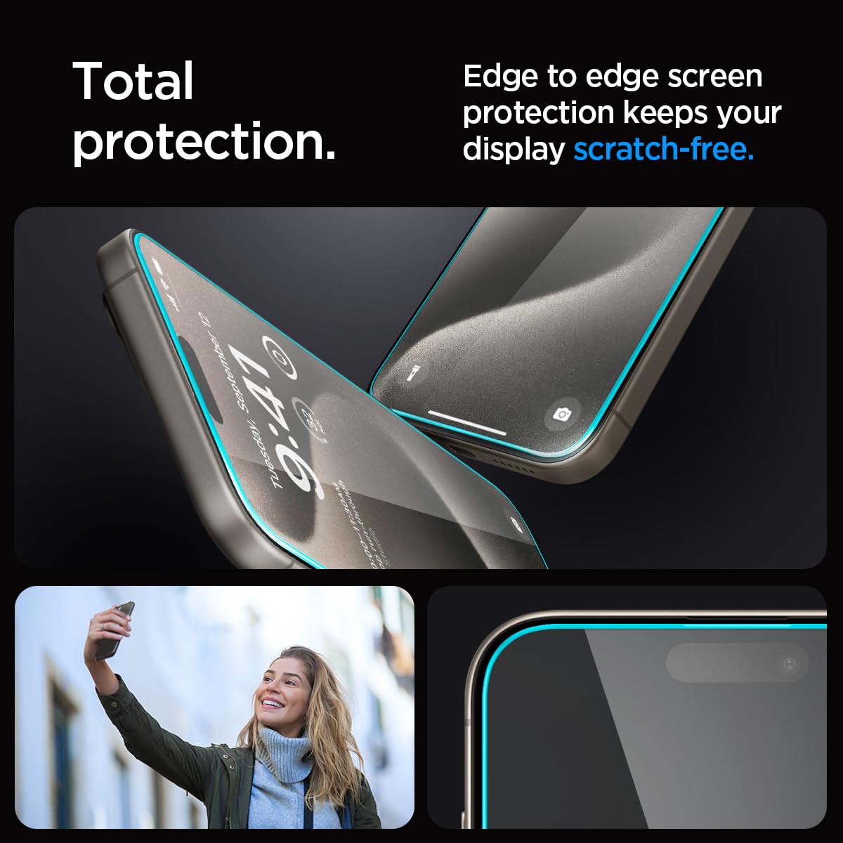 Spigen detalle del borde ajustado que evita levantamientos con fundas