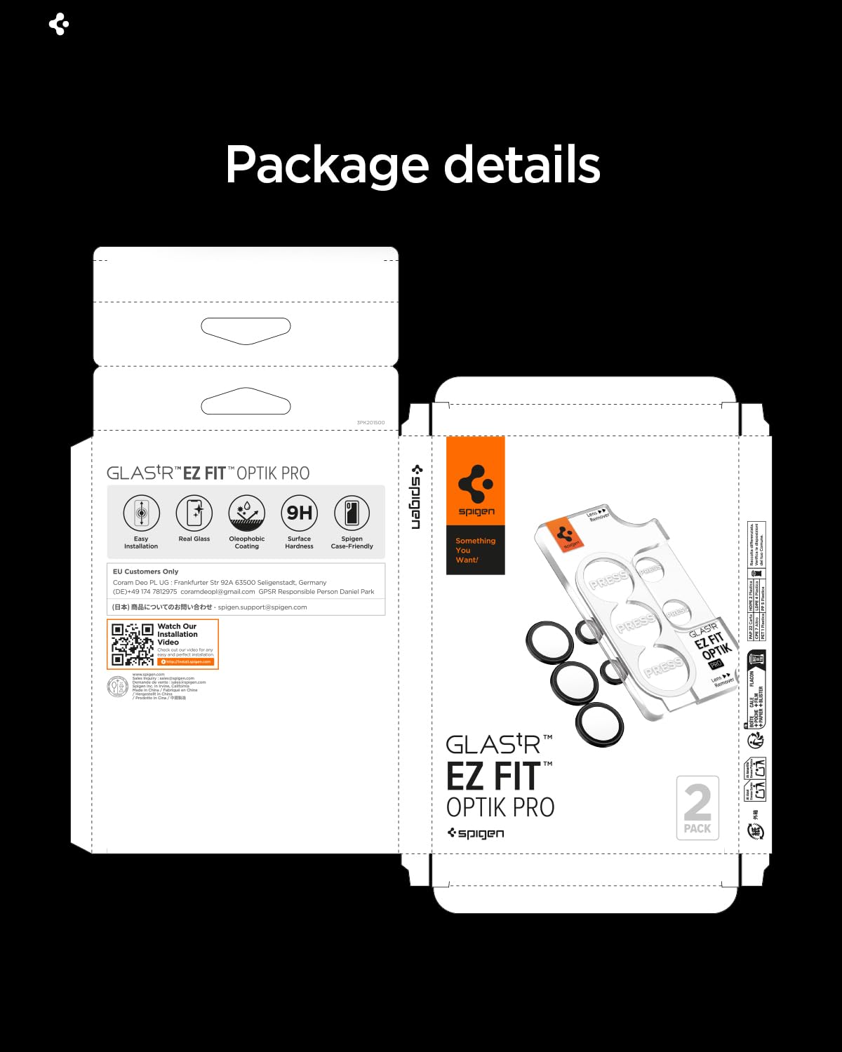 Spigen vista del paquete con todos los contenidos incluidos y limpieza sencilla