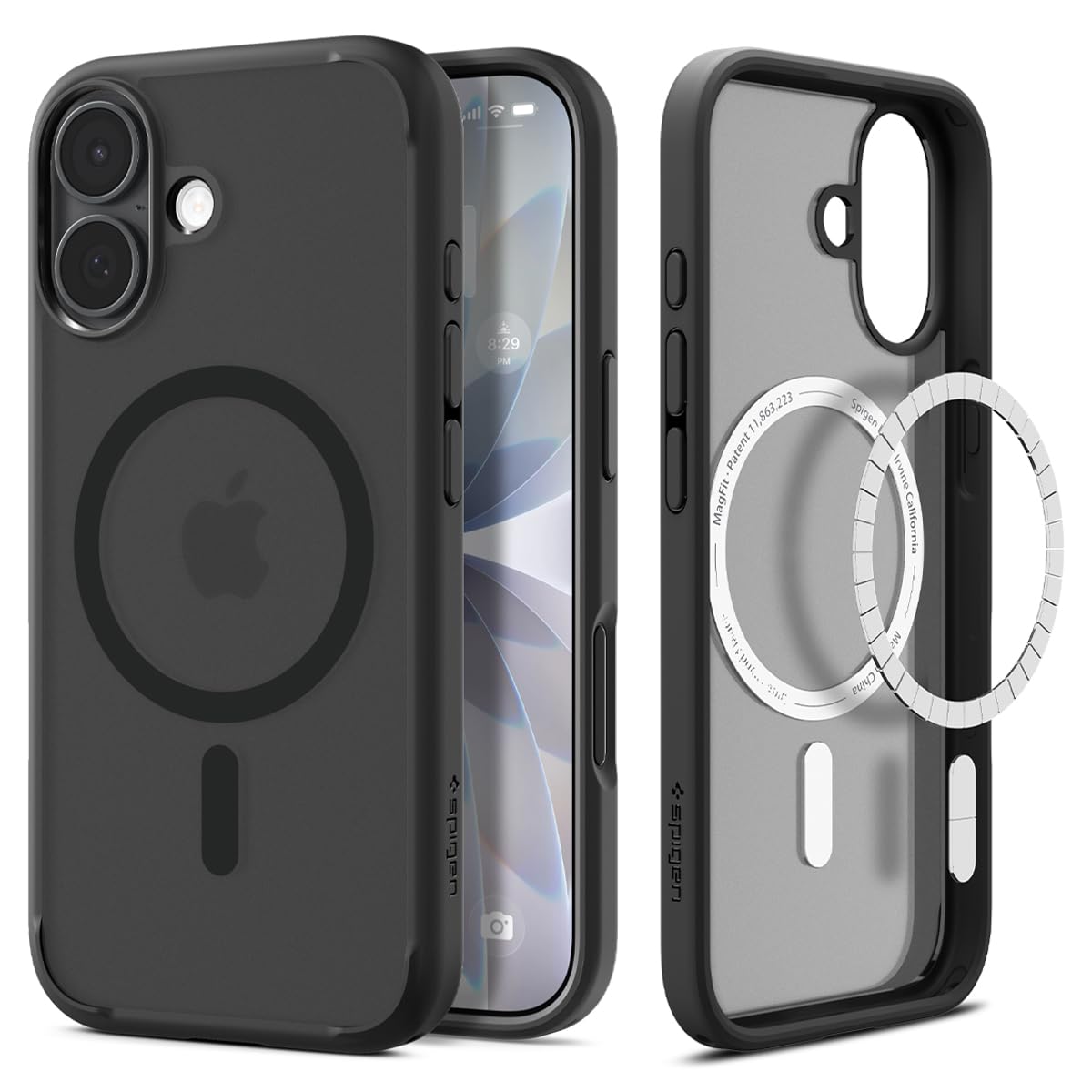 Spigen funda frontal Frost Black mostrando ajuste ceñido y protección clara