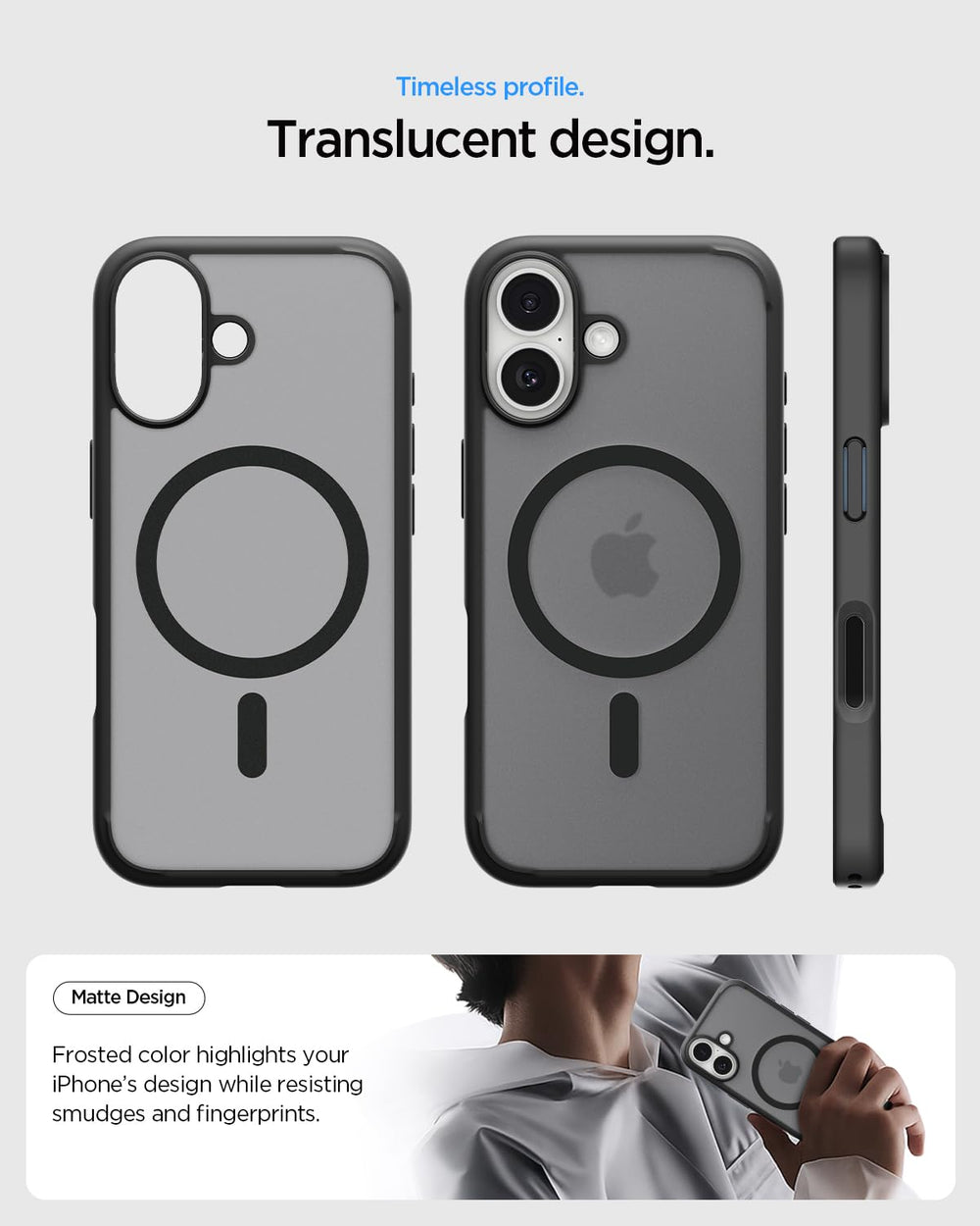 Spigen primer plano de resina DuraClear que evita el amarillento