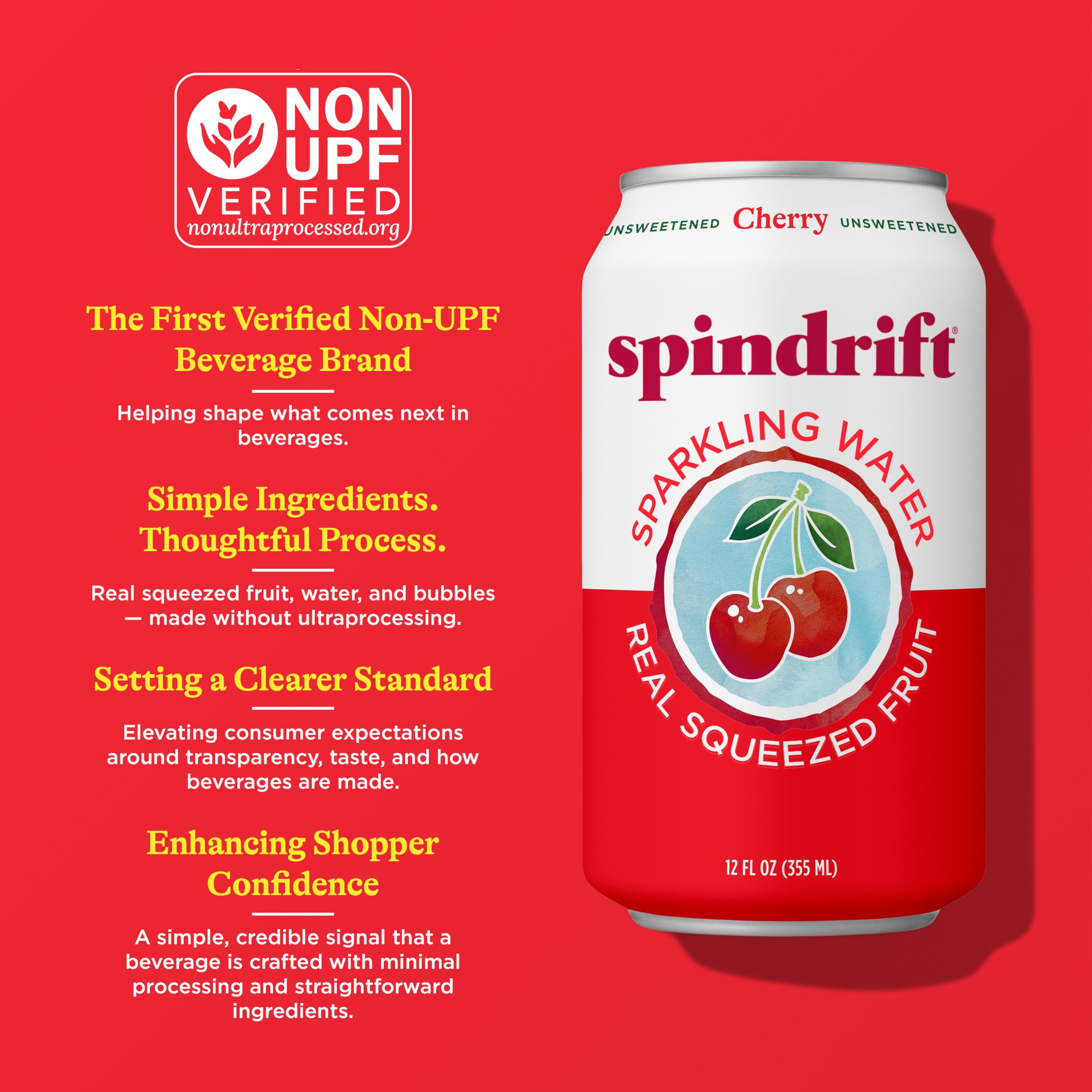 Spindrift vaso con Cherry y hielo, sensación refrescante inmediata