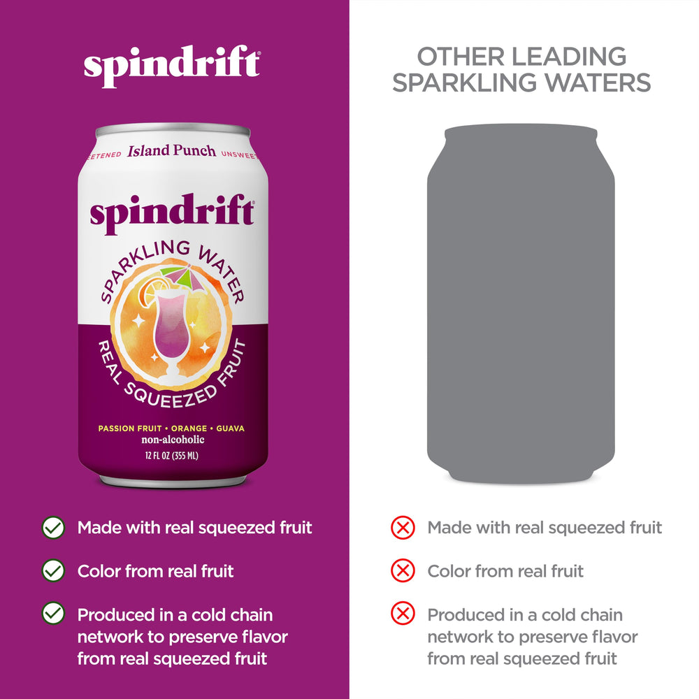 Spindrift lata en mano mostrando tamaño práctico para llevar