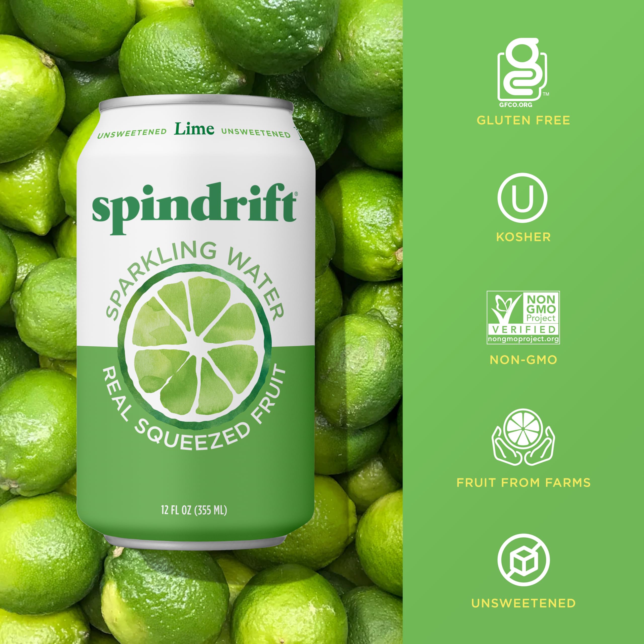Spindrift en vaso con hielo servido, aporta frescura inmediata