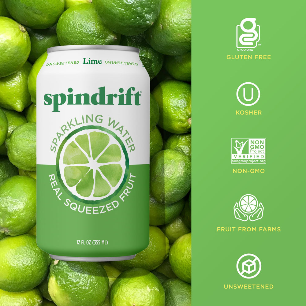 Spindrift en vaso con hielo servido, aporta frescura inmediata