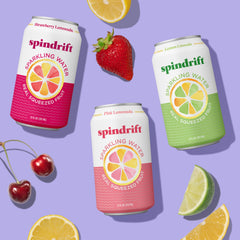 Spindrift detalle de pulpa y burbujas, evidencia de fruta exprimida real y sabor auténtico