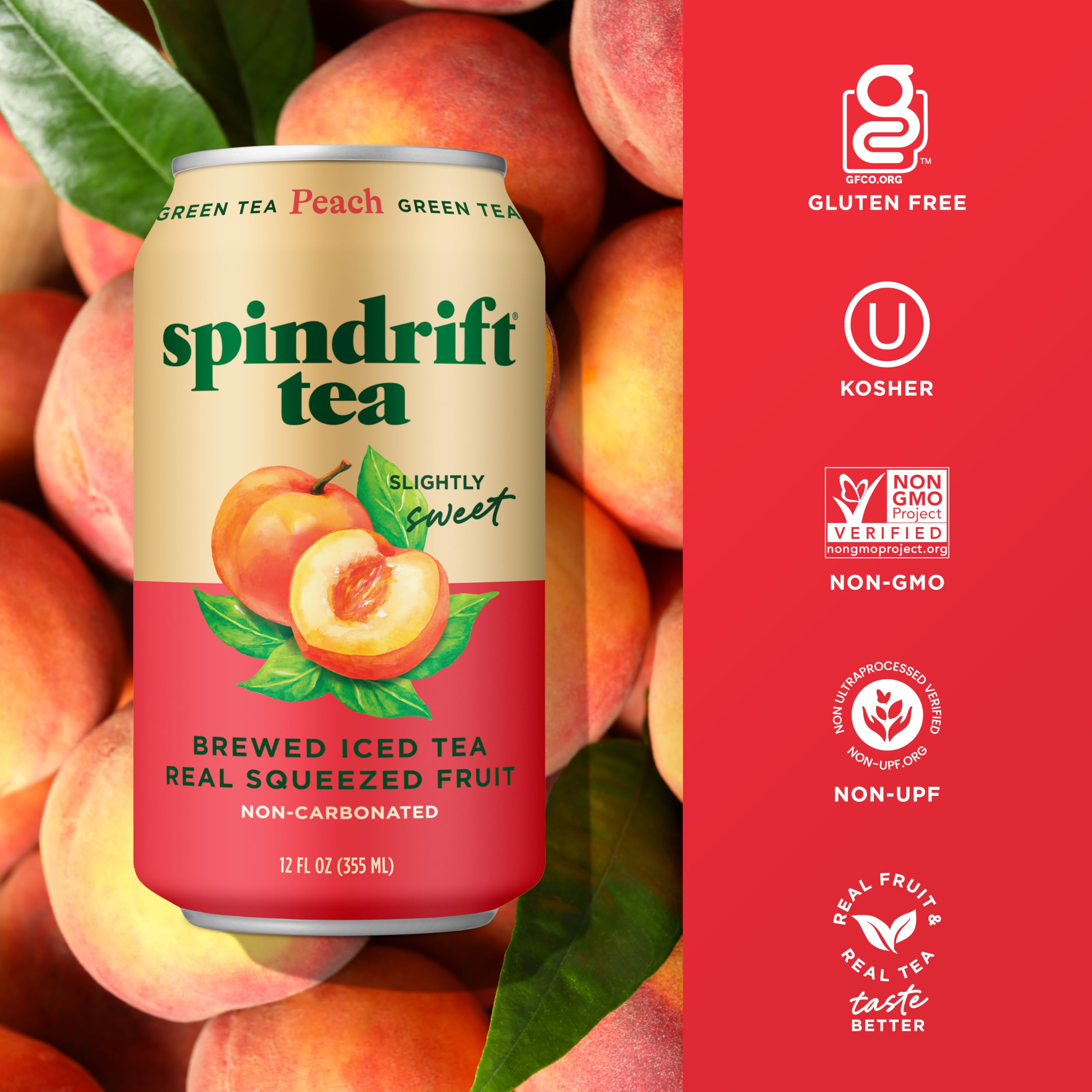 Spindrift té verde preparado mostrando color y textura natural