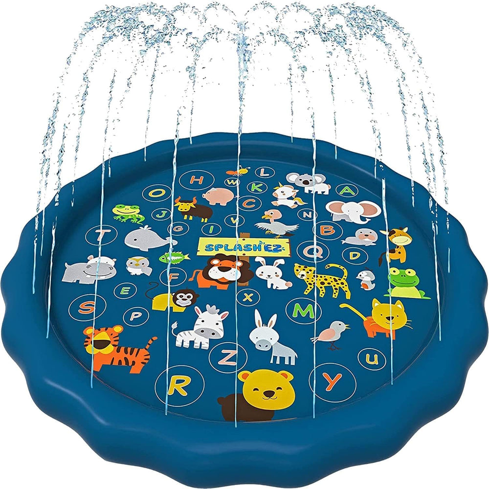 SplashEZ vista frontal de la piscina inflable mostrando forma y diseño para juego familiar