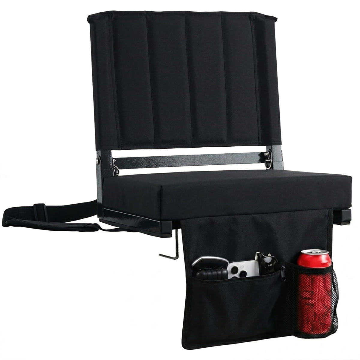 SPORT BEATS asiento frontal empaquetado mostrando confort y portabilidad