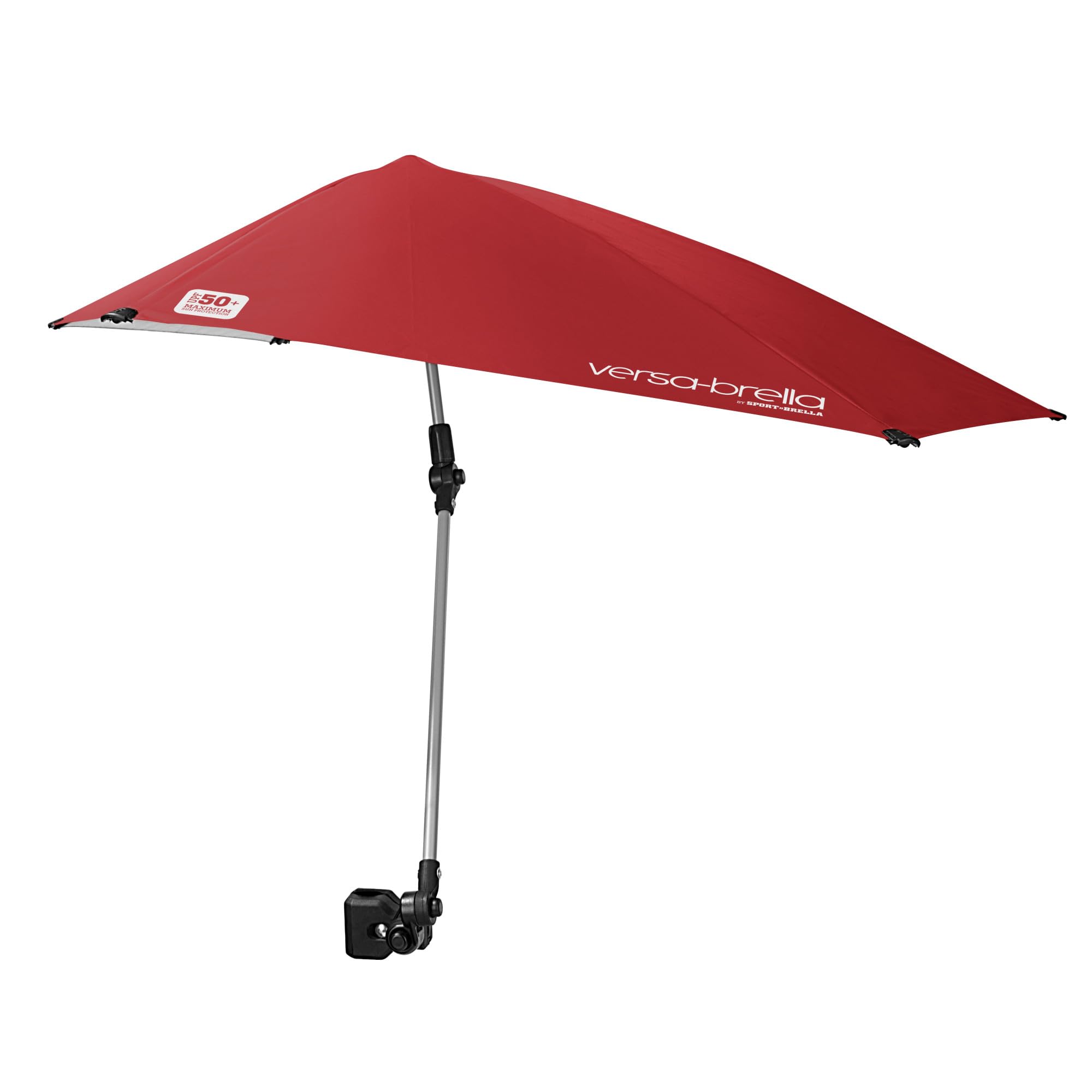Sport-Brella frente cerrada mostrando tamaño compacto y transporte fácil