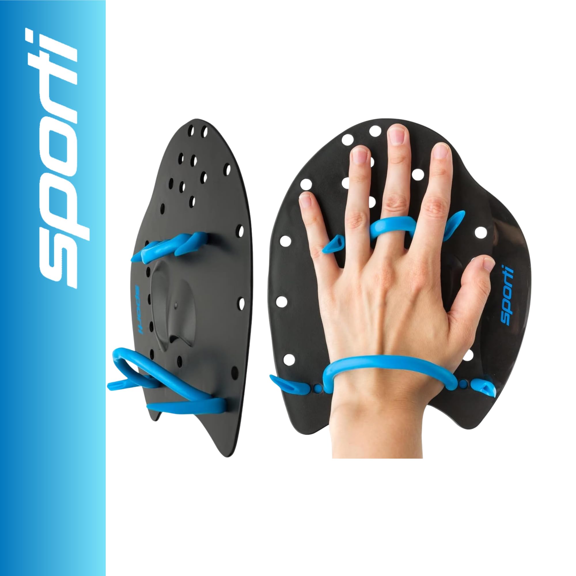 Sporti paleta vista lateral que muestra curvatura ergonómica y control