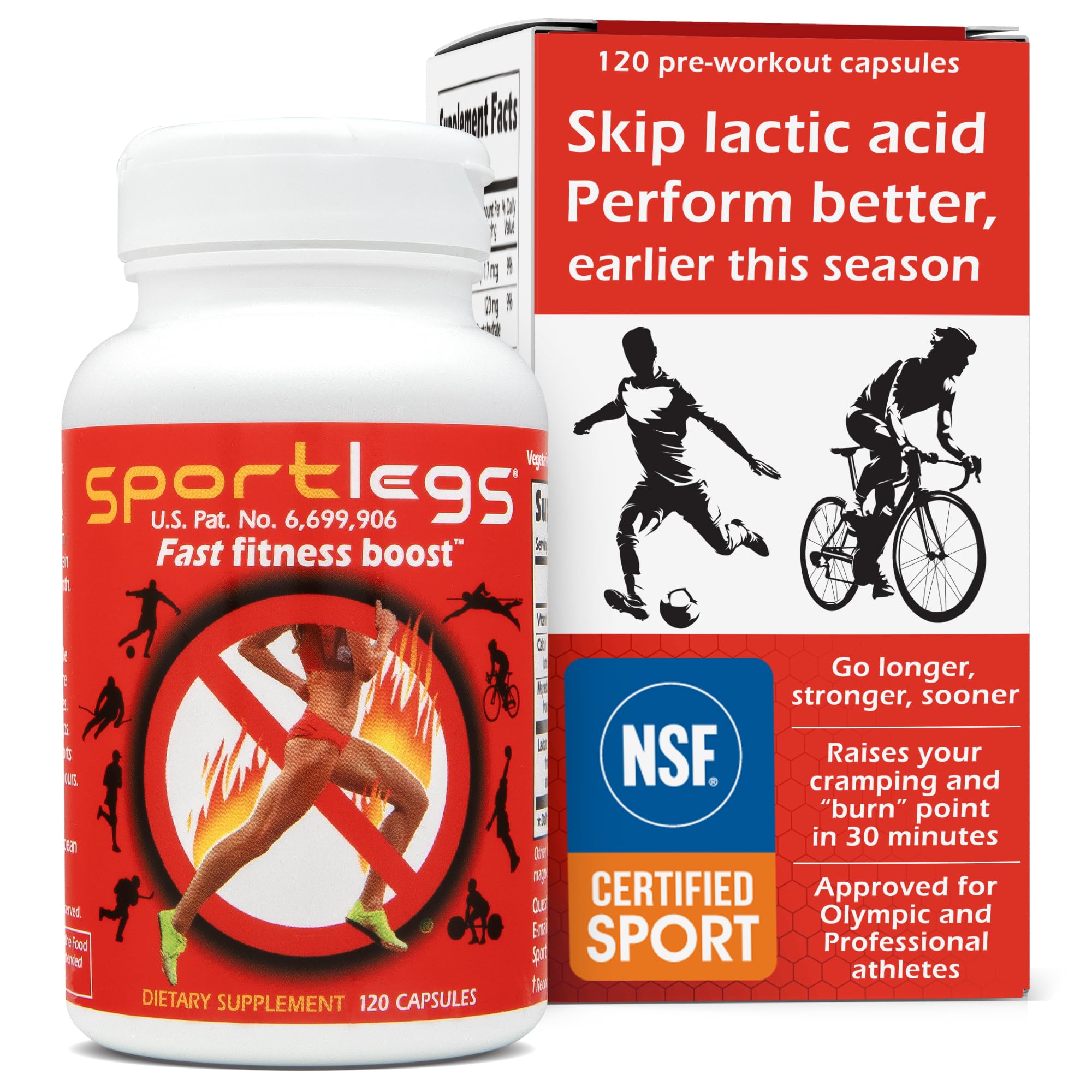 SPORTLEGS frasco frontal mostrando etiqueta y cantidad, ayuda a planificar dosis