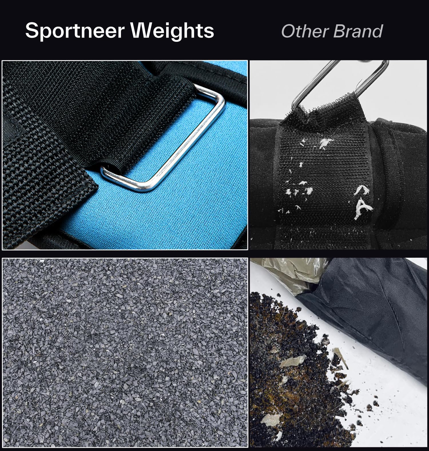 Sportneer primer plano del neopreno suave que ofrece ajuste confortable