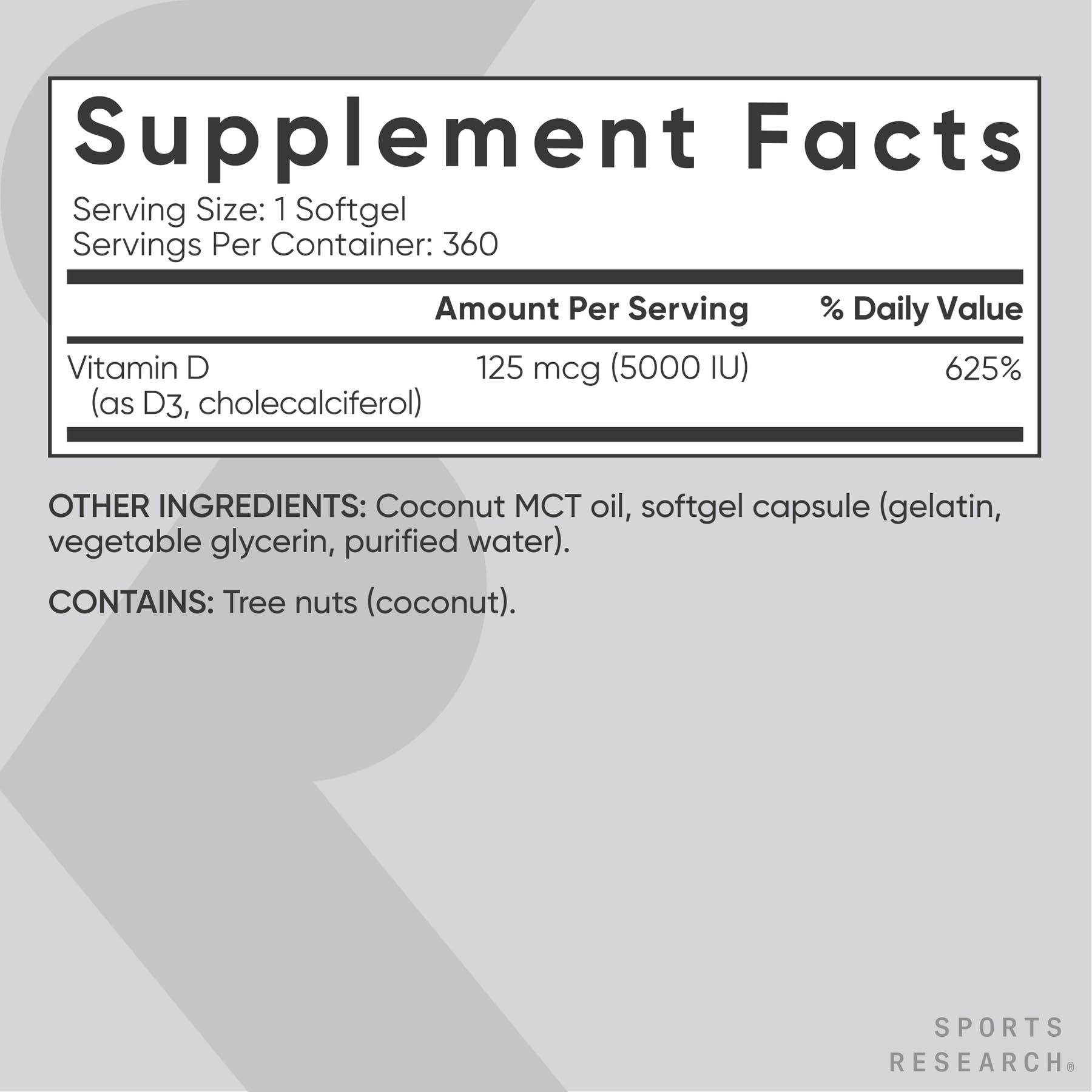 Sports Research aceite de coco virgen prensado en frío ingrediente para mejor absorción