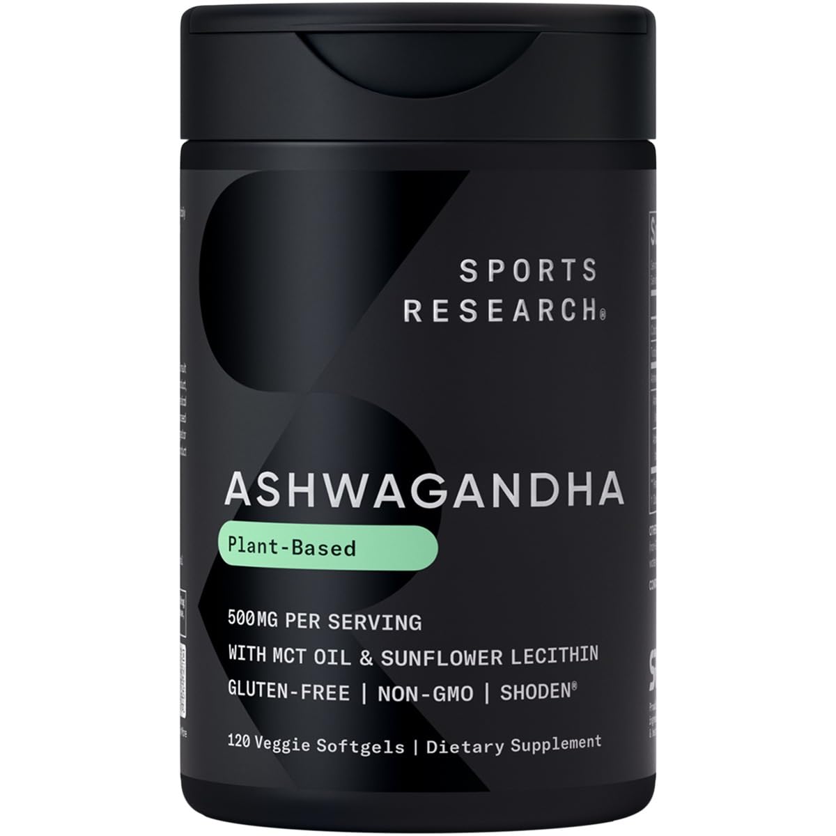 Sports Research frente del empaque mostrando 120 softgels y beneficio de conveniencia