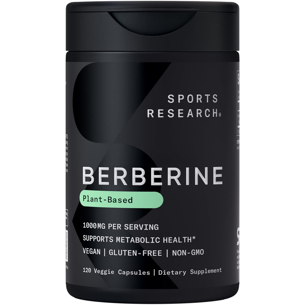 Sports Research bote frontal mostrando etiqueta y dosis clara