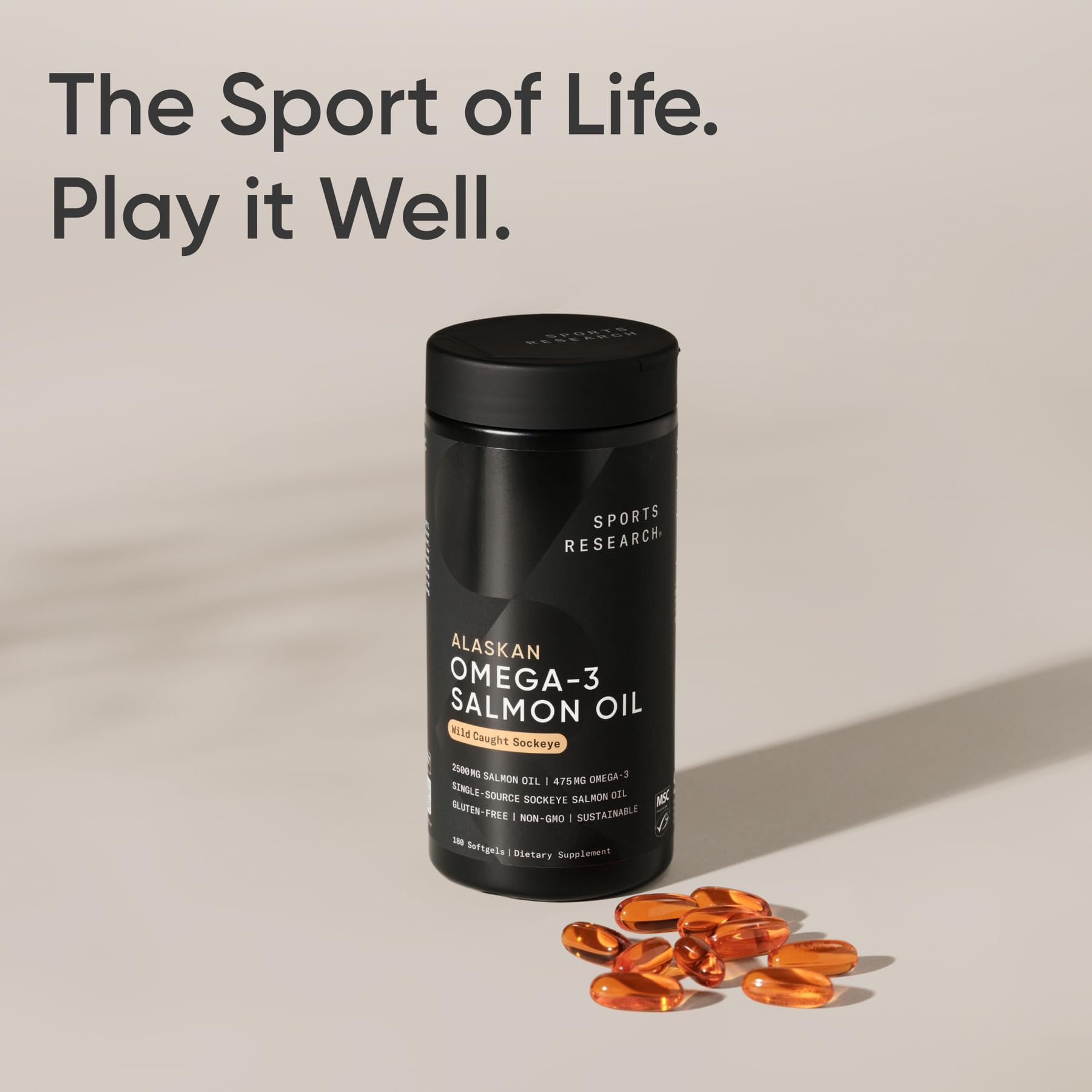 Sports Research softgels junto a desayuno para facilitar la toma diaria