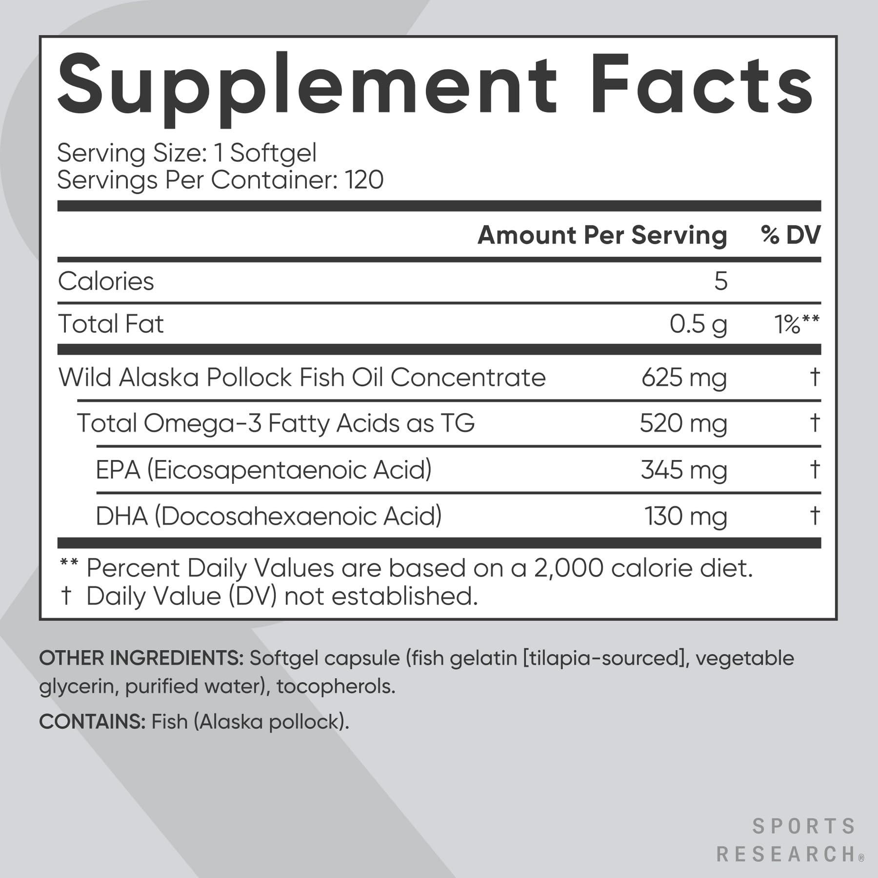 Sports Research etiqueta con sellos MSC e IFOS — certificaciones de sostenibilidad y calidad