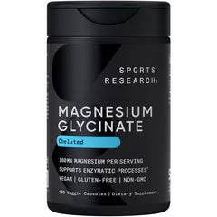 Sports Research frasco frontal mostrando etiqueta y beneficio de absorción