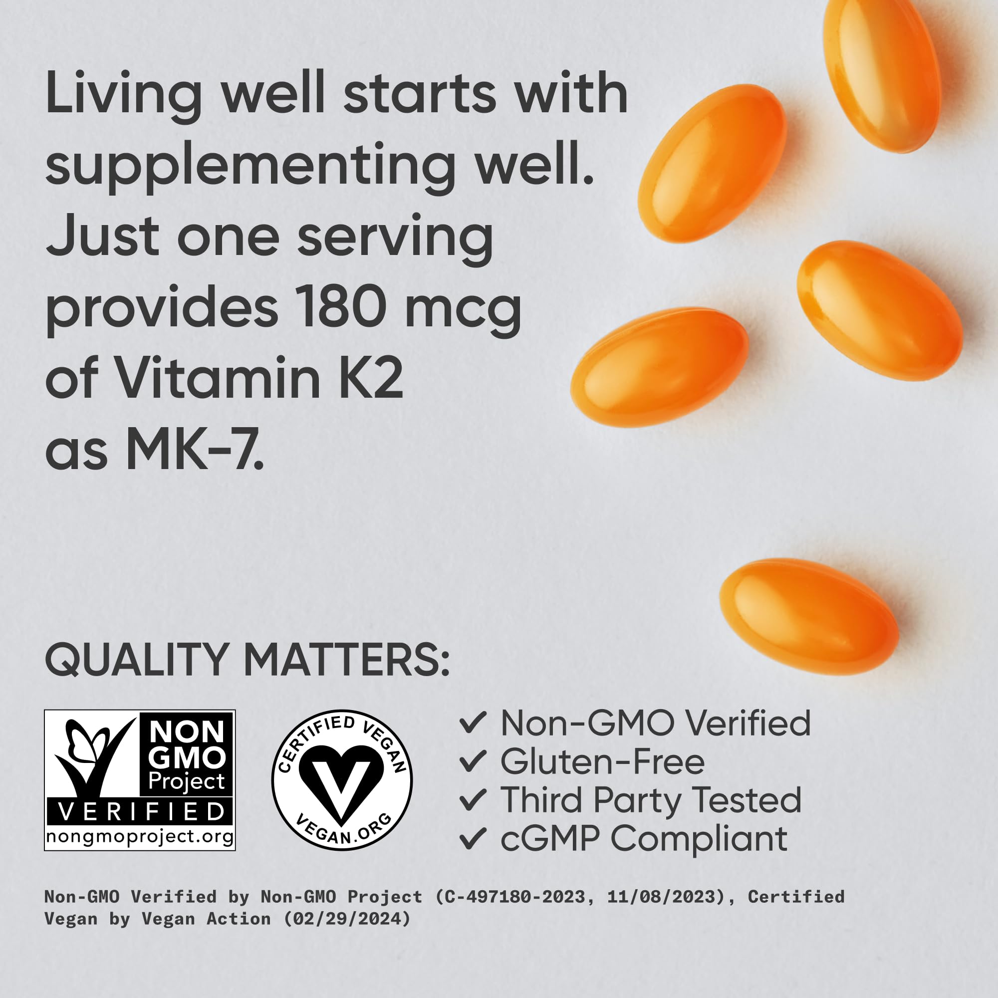 Sports Research etiqueta de ingredientes mostrando MK-7 y certificaciones