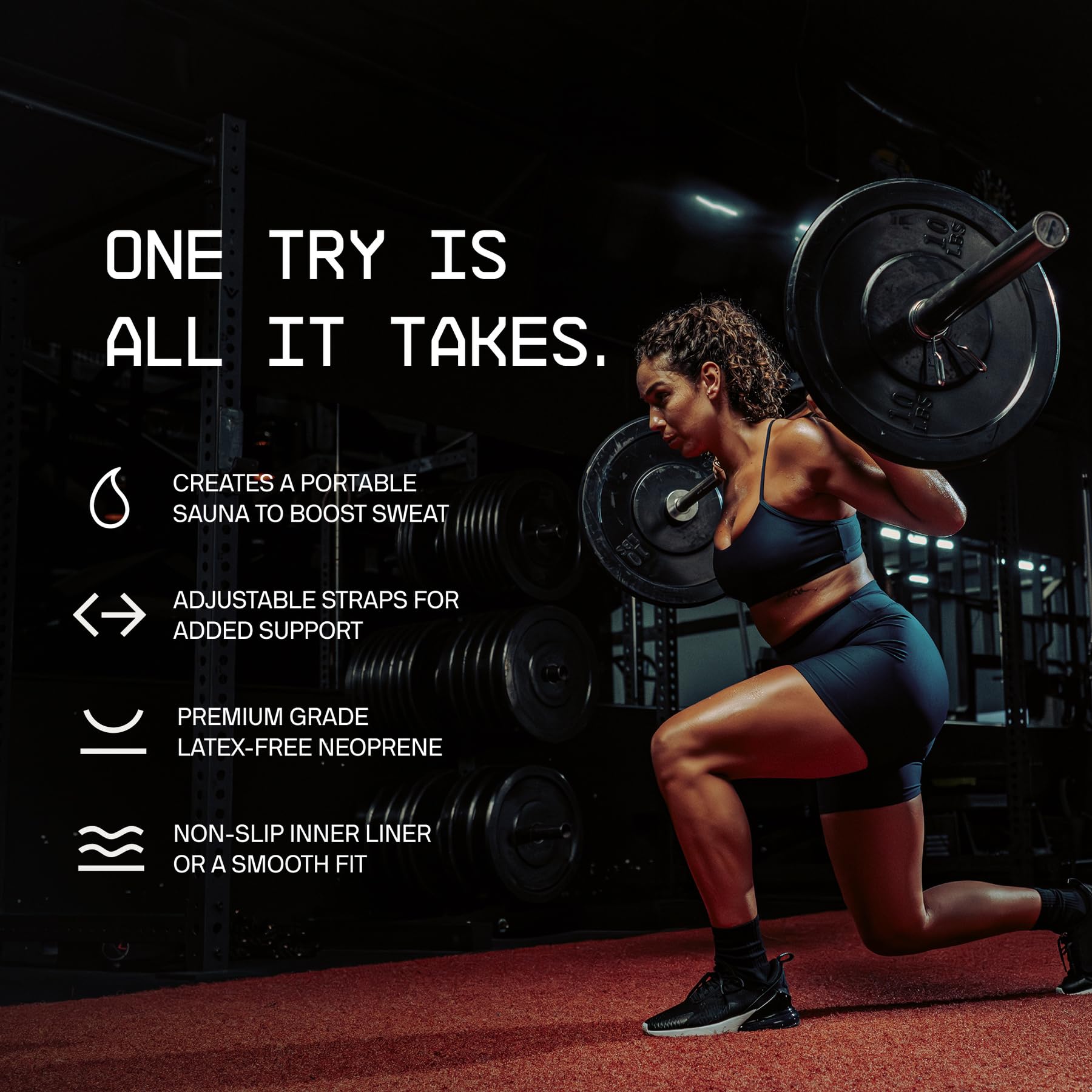 Sports Research uso en gimnasio con soporte lumbar y movilidad