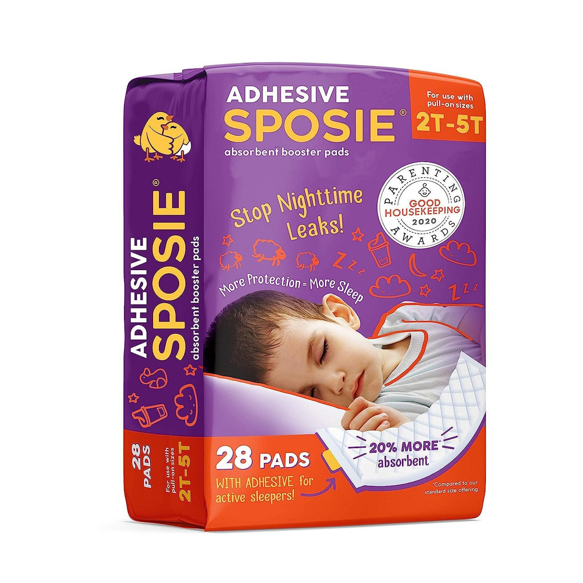Select Kids Sposie paquete frontal mostrando 28 unidades y beneficios nocturnos