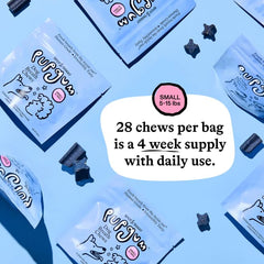 Spot & Tango bolsa abierta con 28 masticables para comparativa de cantidad