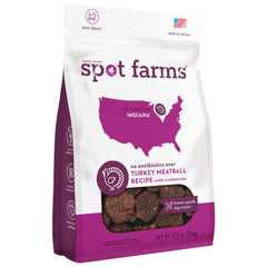 Spot Farms albóndigas pavo frente del empaque mostrando bolsa y peso