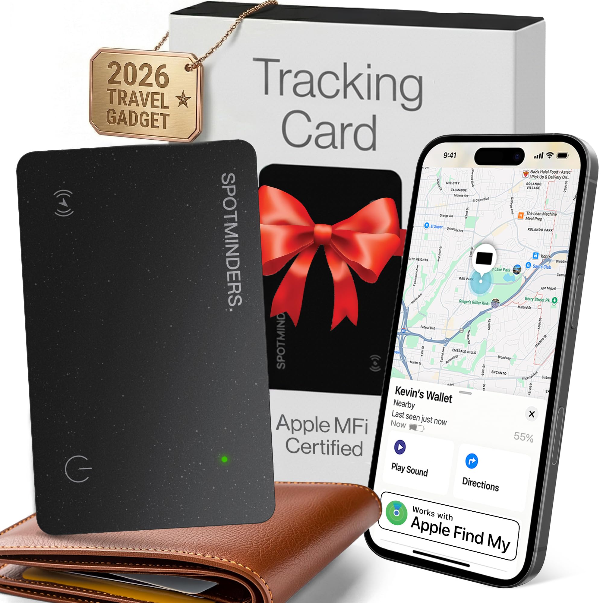 Spotminders tarjeta frontal en empaque mostrando producto y ventaja de protección