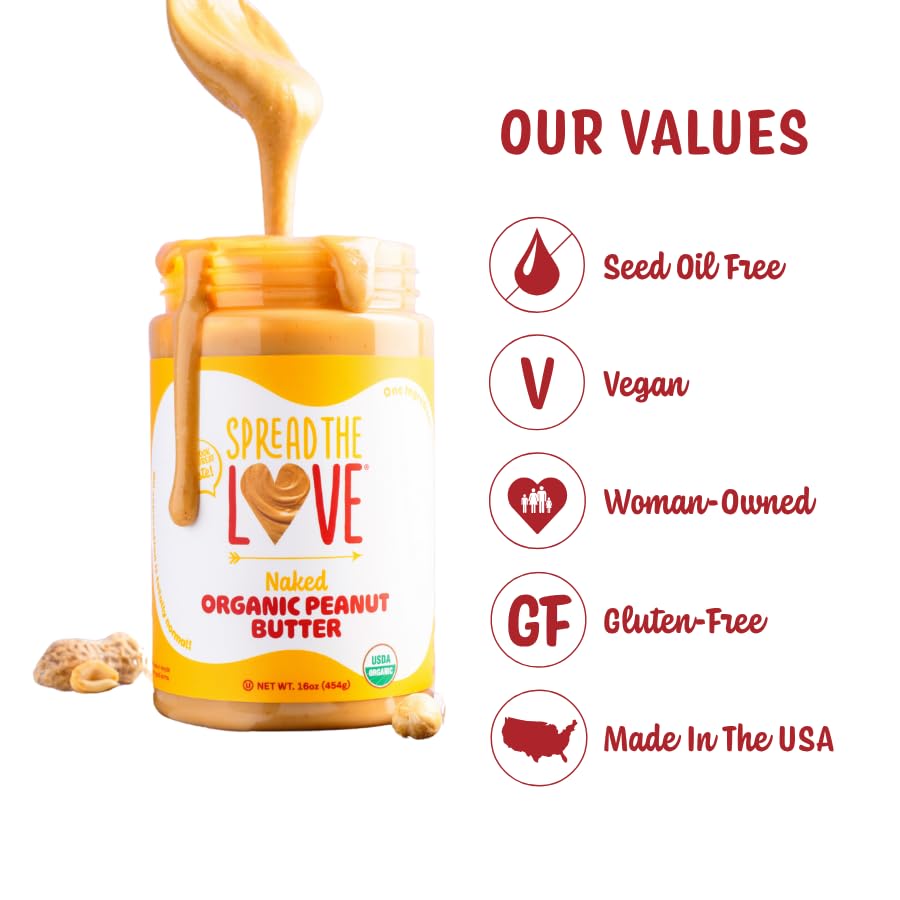Spread The Love etiqueta con sellos USDA Organic y Kosher, confianza en certificaciones