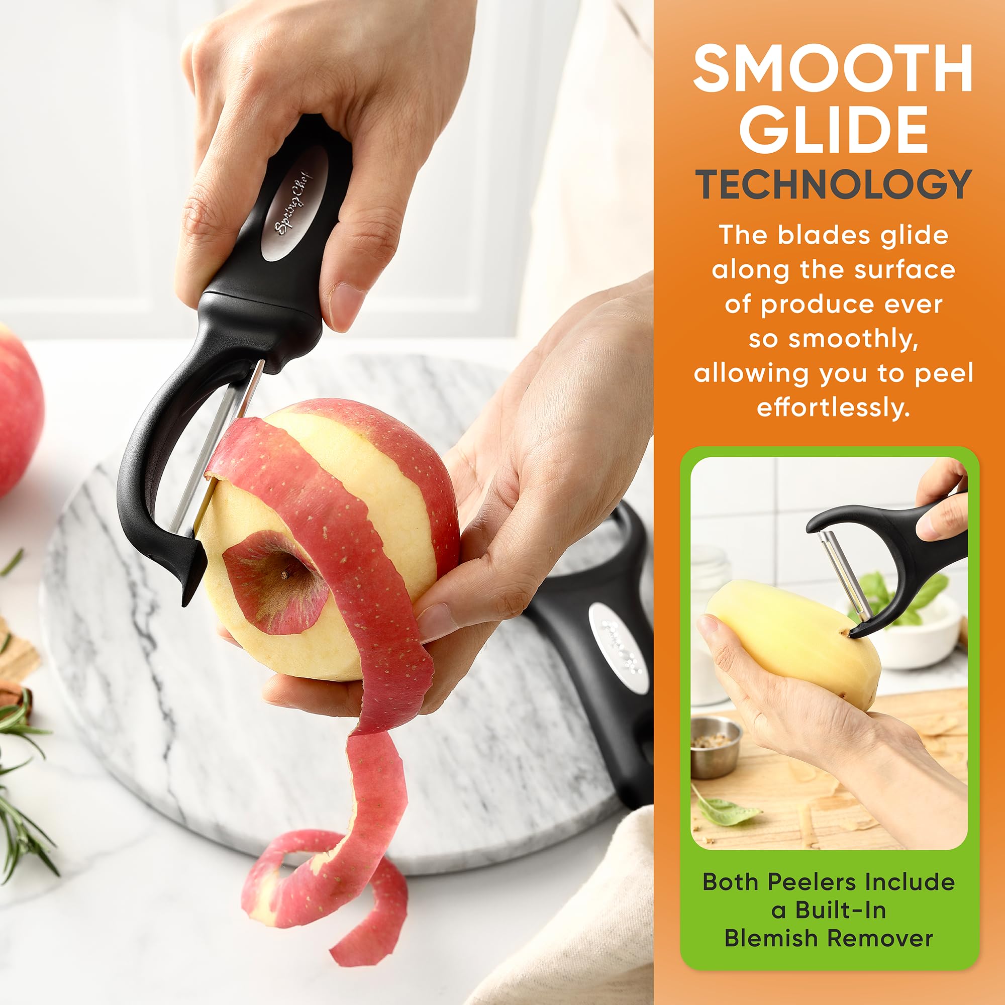 Spring Chef primer plano del mango suave con agarre antideslizante