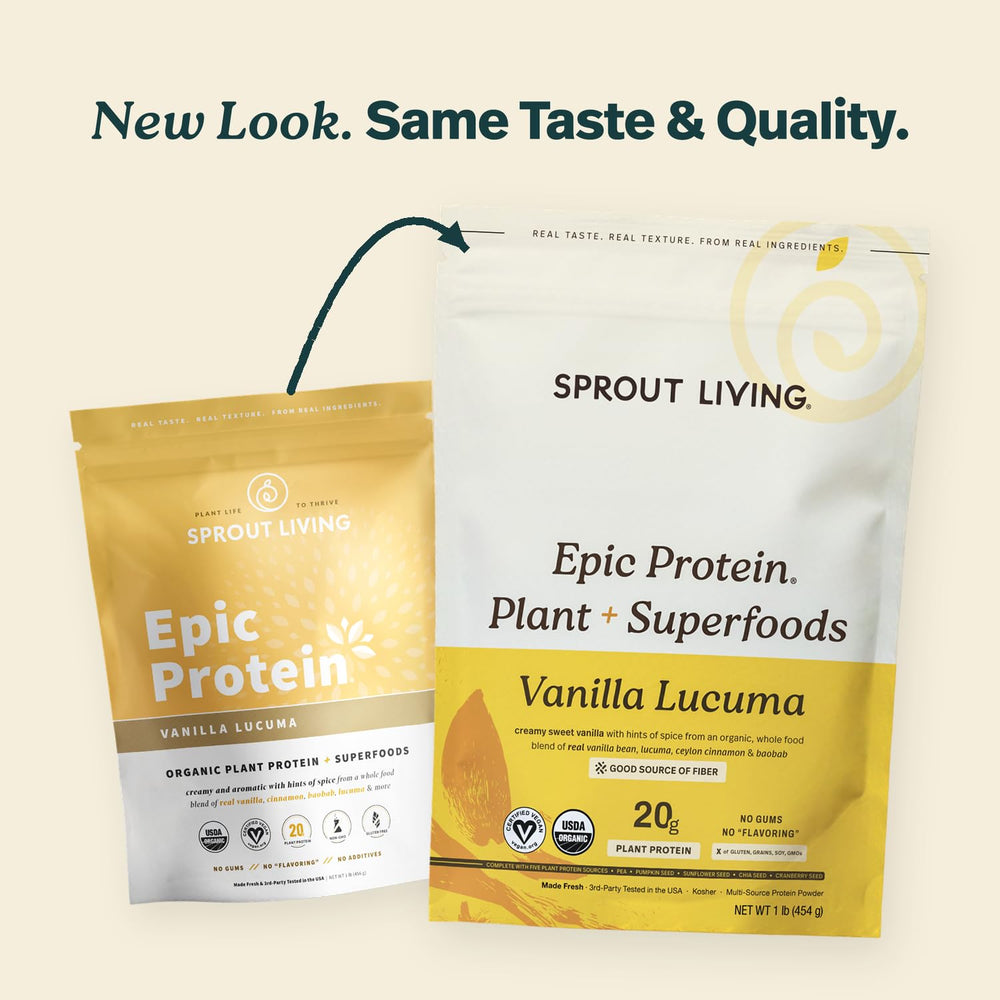Sprout Living polvo en primer plano con textura cremosa y sin grumos