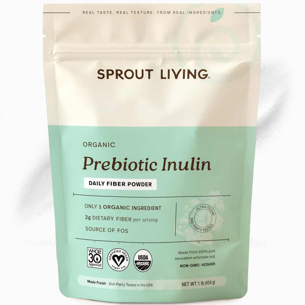 Sprout Living frente del envase mostrando el producto y su pureza