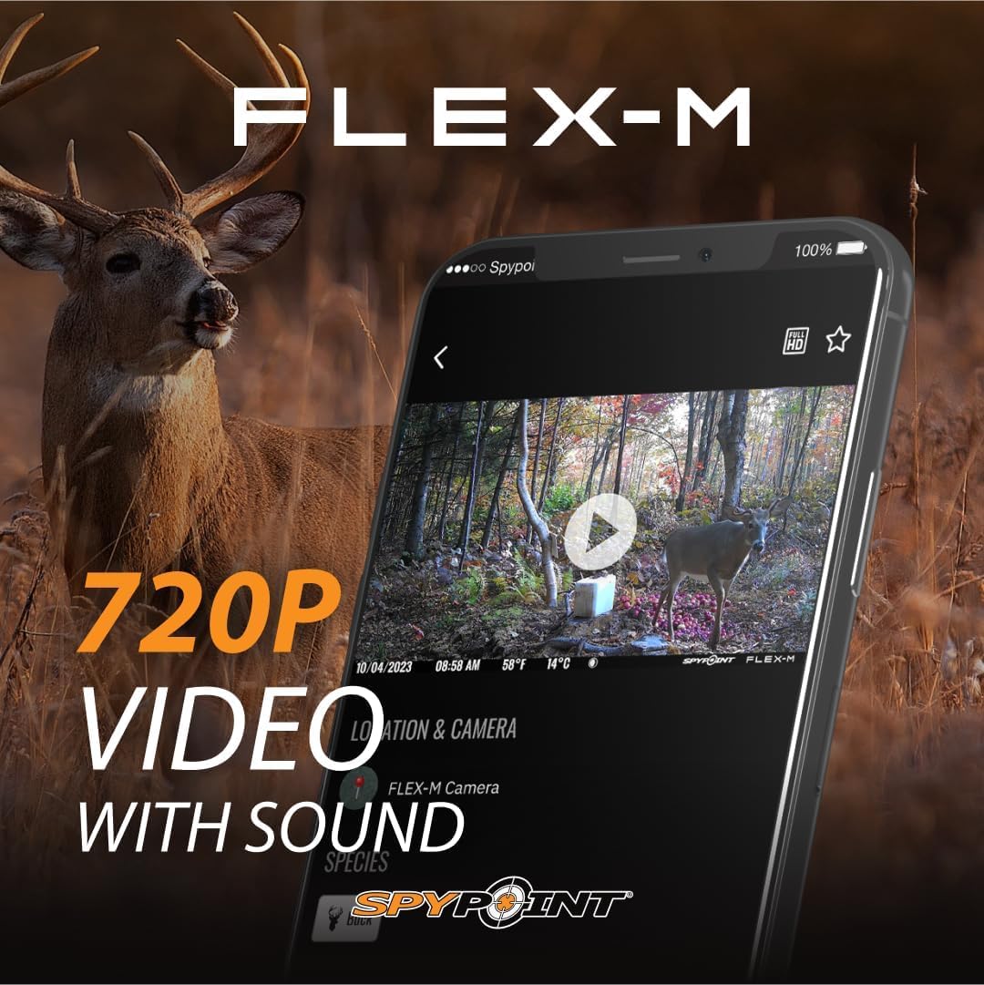SPYPOINT Flex-M comparación de tamaño y escala para facilitar montaje