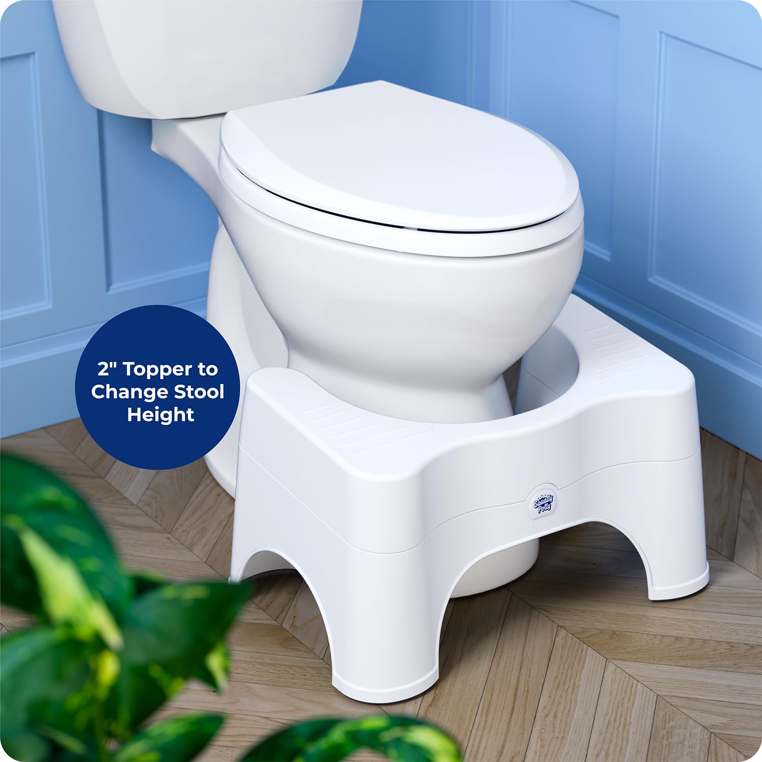 Squatty Potty vista lateral que muestra base estable y soporte