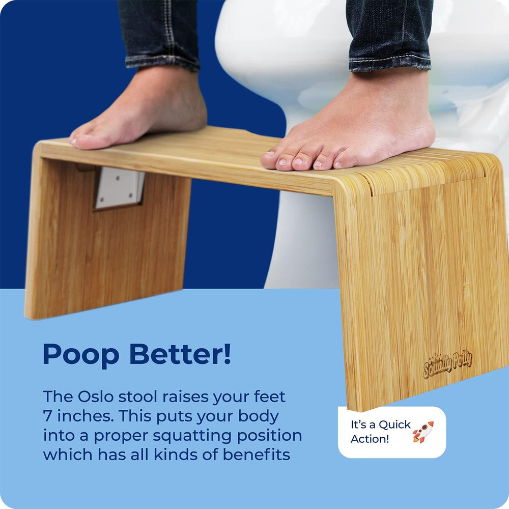 Squatty Potty Oslo superficie de bambú con textura para apoyo cómodo y limpieza simple
