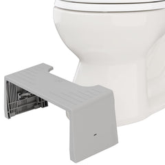 Squatty Potty vista frontal plegado, portátil y discreto para viajes