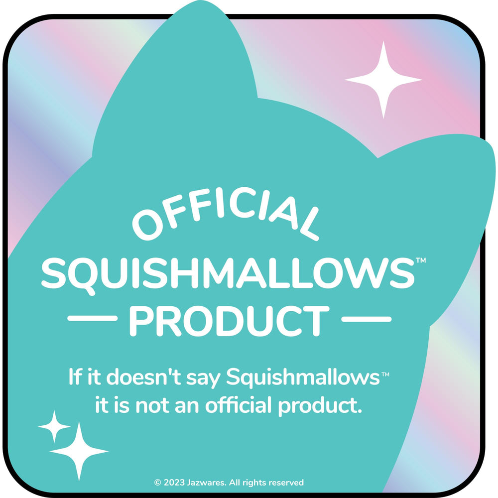 Squishmallows Derpy sobre cama aportando decoración y confort