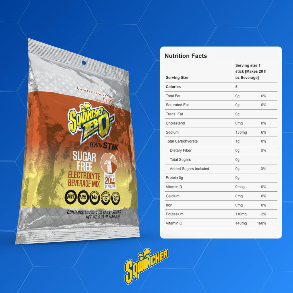 Sqwincher comparación de tamaño del paquete para transportarlo fácilmente