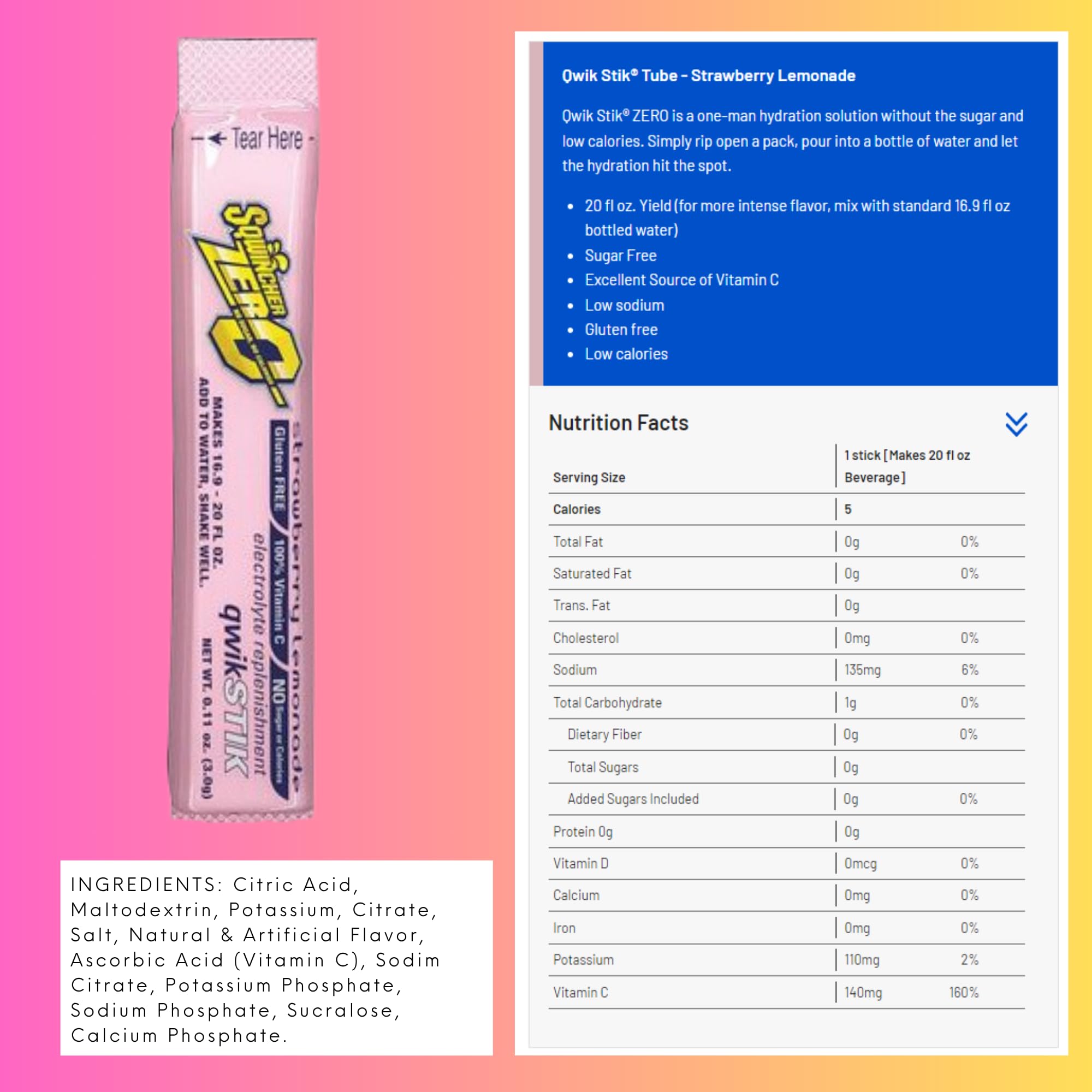 Assorted Sqwincher flavor sticks displayed for variety selection