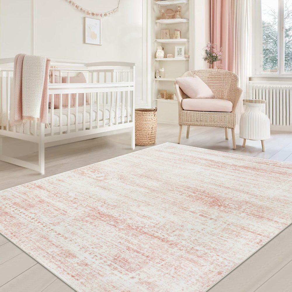 Srugn alfombra vista frontal mostrando color rosa y acabado suave