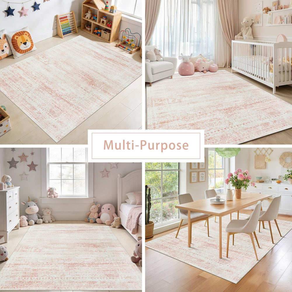 Srugn alfombra 5x7 junto a muebles para comparar tamaño real