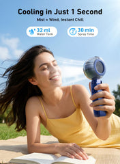SSICAL primer plano del depósito de 32 ml que facilita niebla refrescante