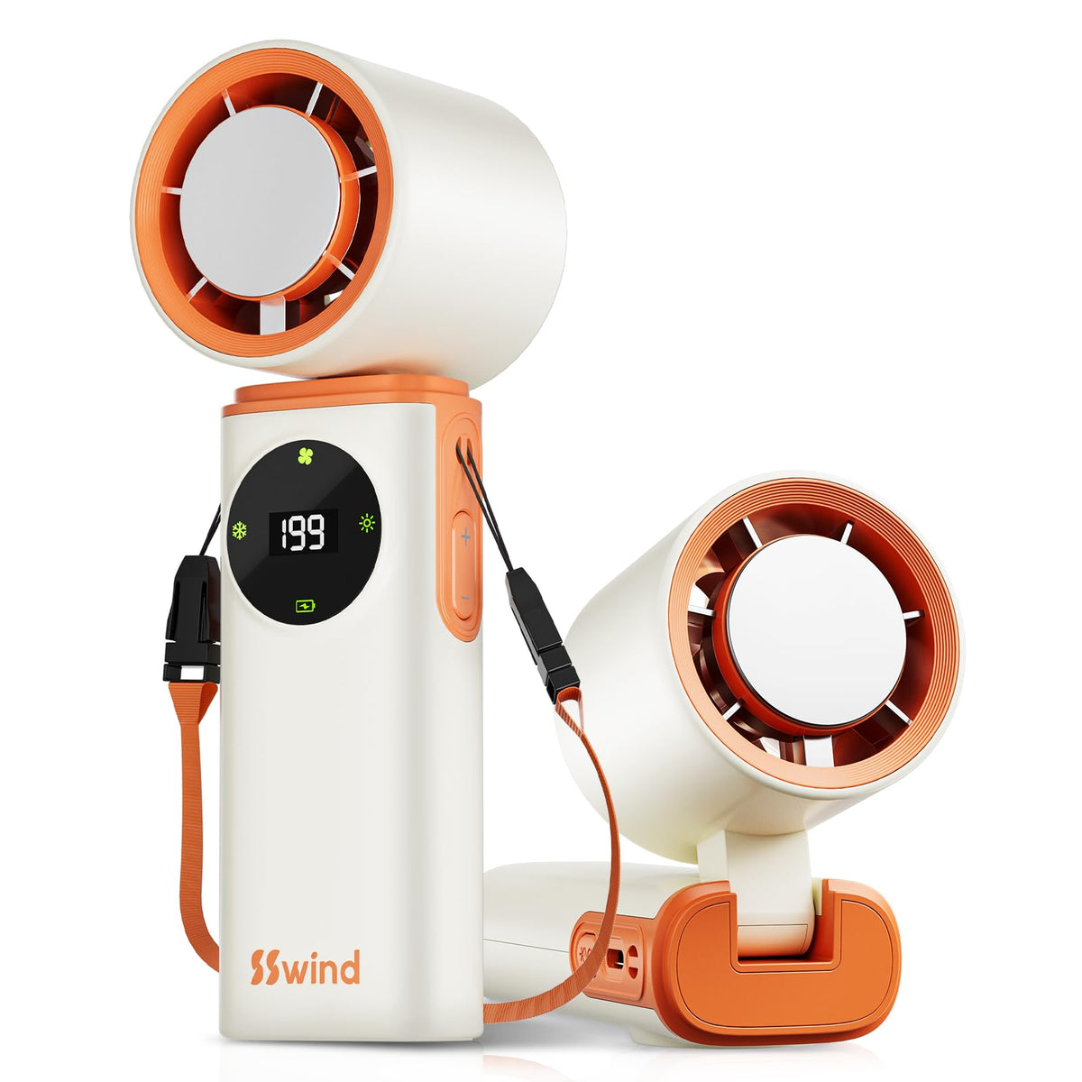 SSWind vista frontal del ventilador mostrando diseño compacto y portabilidad