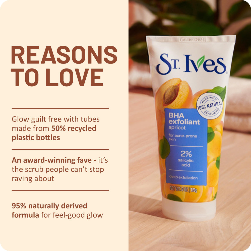 St. Ives envase hecho con plástico reciclado para menor impacto.