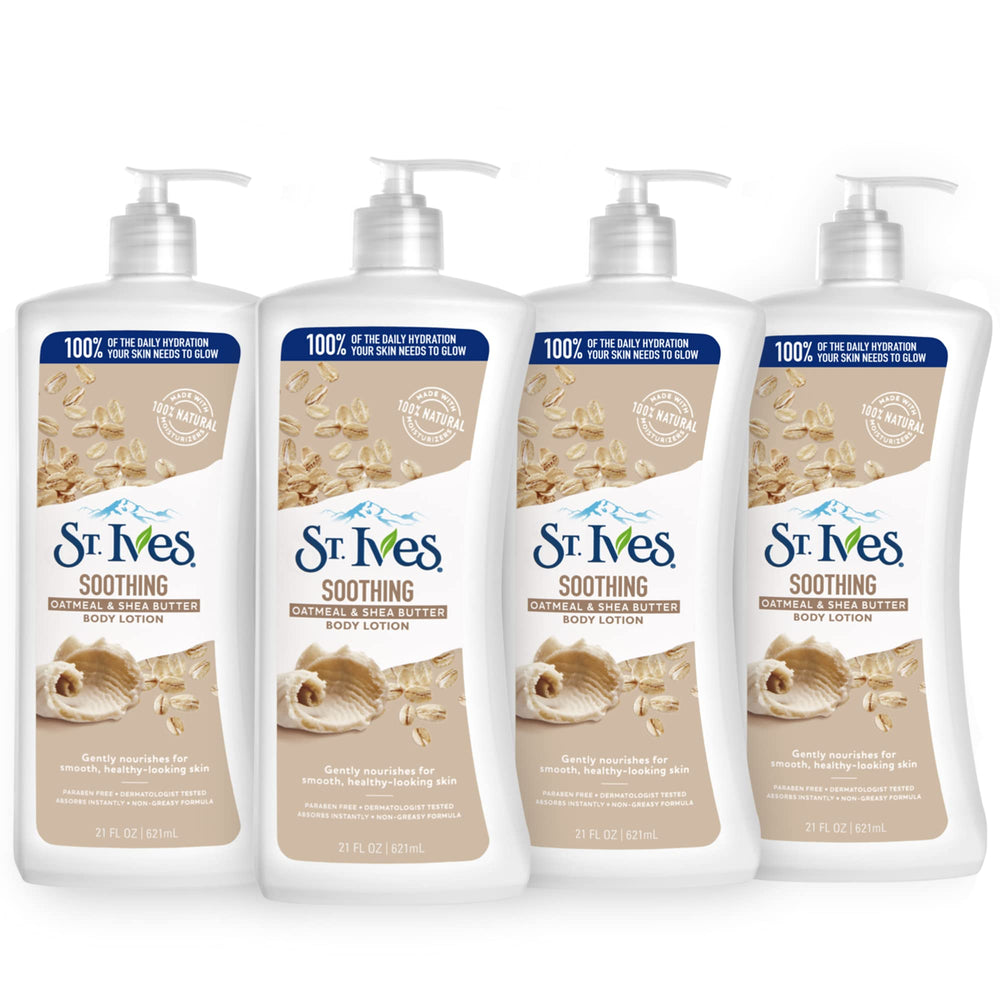 St. Ives botella frontal mostrando diseño y tamaño práctico