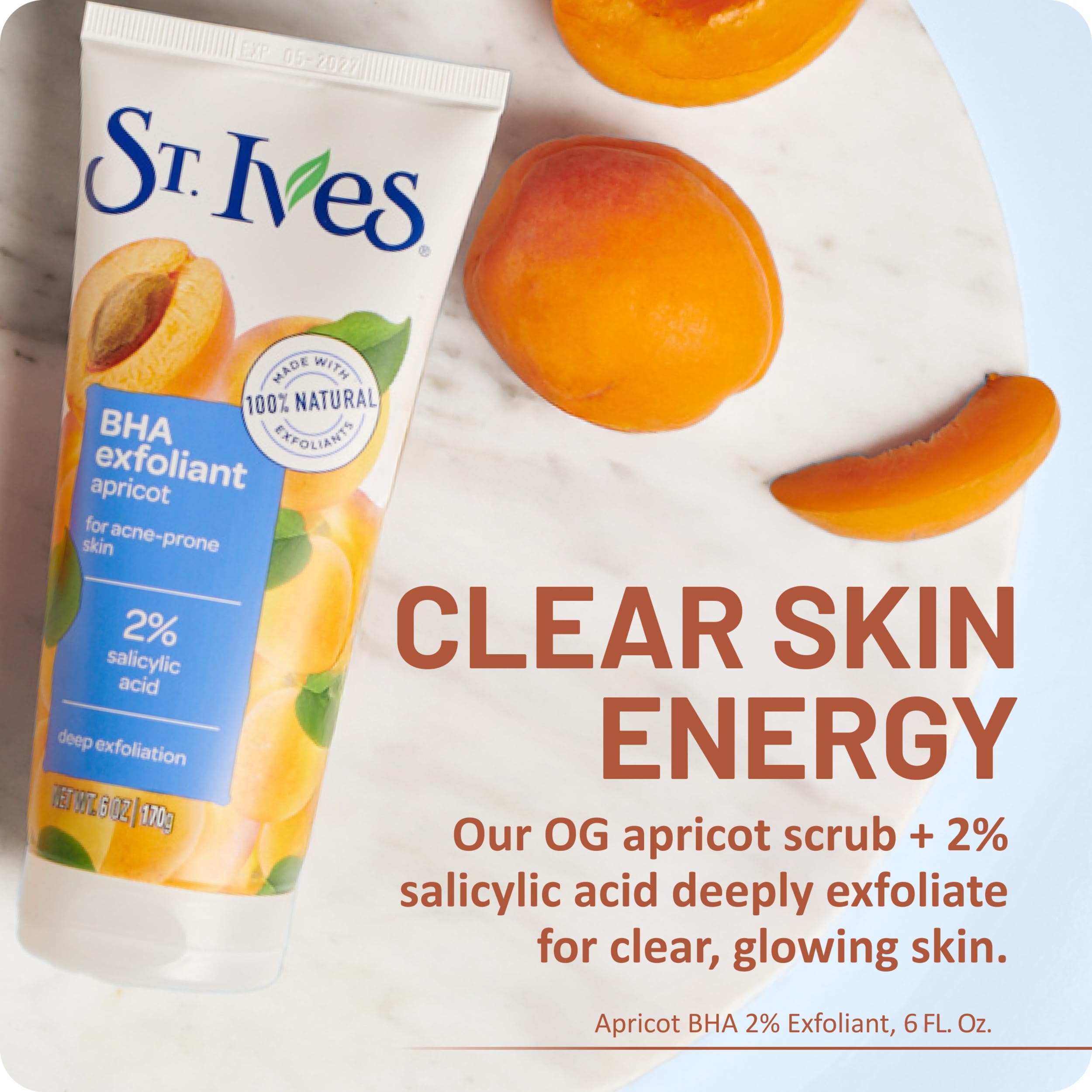 St. Ives textura granulada del exfoliante para pulir y suavizar.