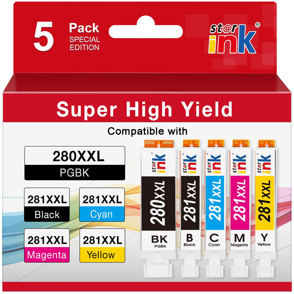 st@r ink embalaje frontal mostrando pack de 5 cartuchos, alternativa económica