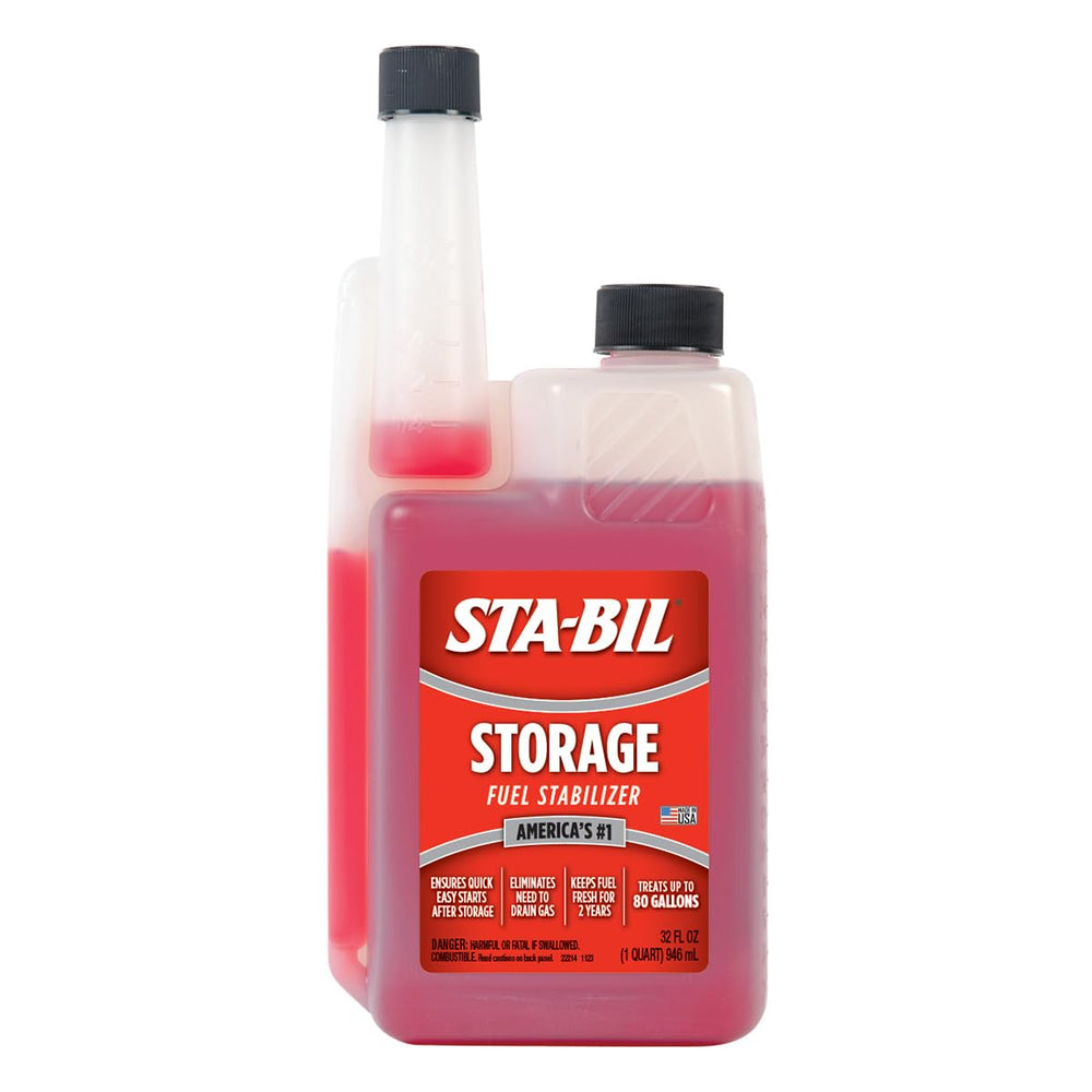 STA-BIL botella frontal 32 oz mostrando etiqueta y beneficio de conservación