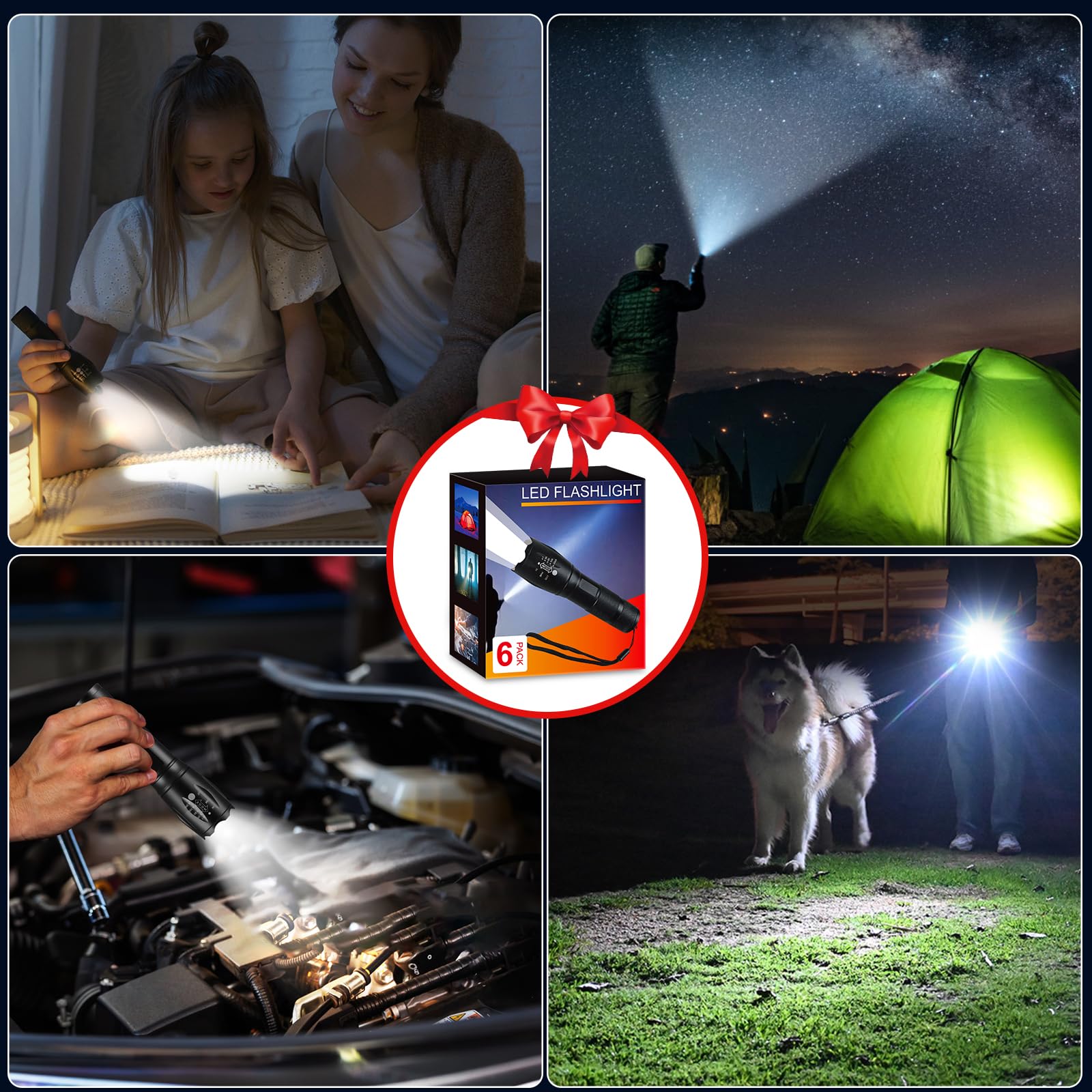 Staaricc linterna en ambiente de camping iluminando tienda con eficiencia