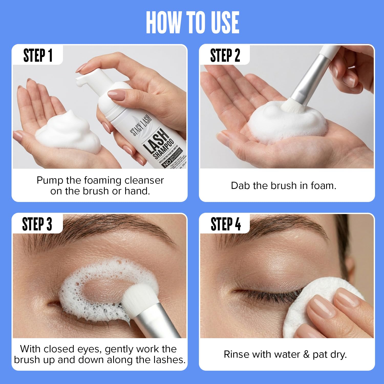 STACY LASH etiqueta con ingredientes sin sulfatos ni parabenos